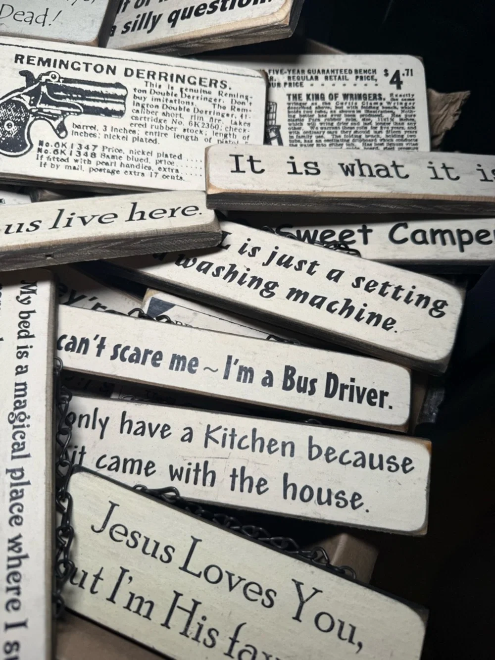 Your Choice! Wooden Rustic Quote Blocks Hanging Signs - Picture 4 of 8